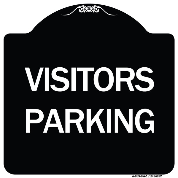 Parking Lot Visitors Parking Heavy-Gauge Aluminum Architectural Sign, 18" x 18", BW-1818-24622